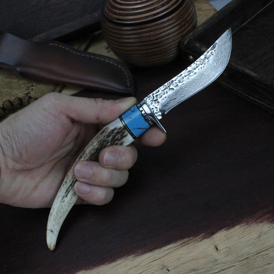 Damascus Hunter hunting knife \ Sharp Damascus steel hunting blade \ Durable Damascus Hunter knife \ Premium Damascus steel hunter knife \ Damascus Hunter outdoor knife