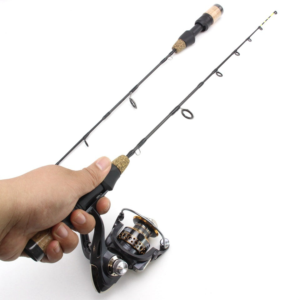 Double tip ice fishing rod set \ Ice fishing rods with double tips \ Durable double tip ice rod set \ Compact double tip ice rods \ Double tip rods for ice fishing