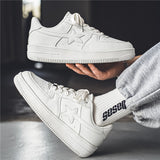 Nike thick soled white casual sneakers for men | Men’s Nike white sneakers with thick sole | Nike casual white sneakers for men, side view | Thick sole Nike men’s white fashion sneakers | Lightweight Nike white sneakers for everyday wear