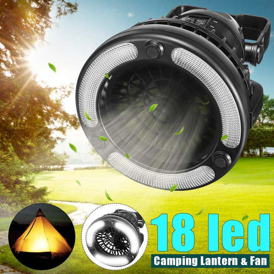 Portable camping fan with LED light | Rechargeable fan and lantern combo |USB camping fan with built-in light | Battery-powered fan with camping light |Compact fan with LED for outdoor use